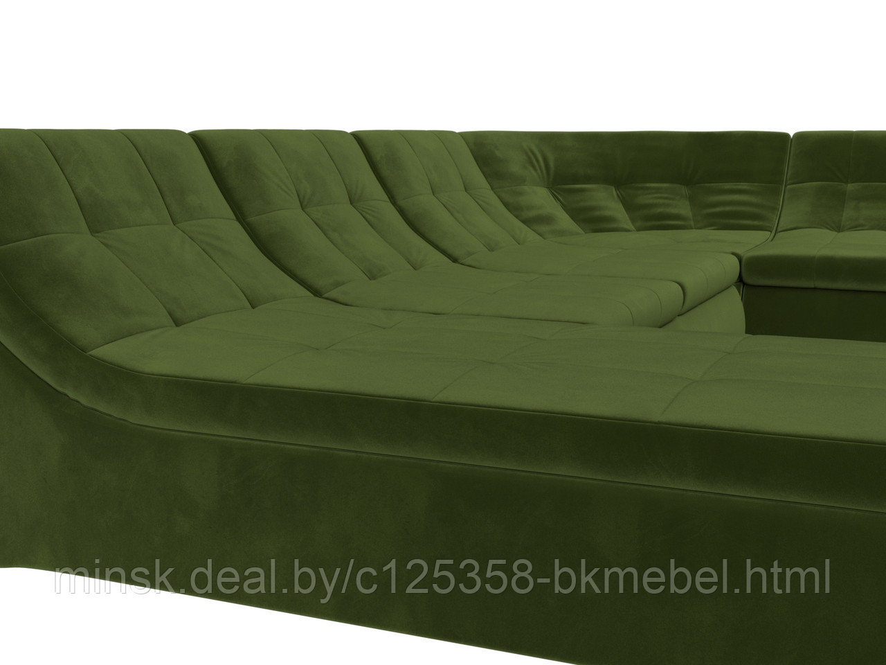 П-образный модульный диван Холидей Микровельвет Зеленый - фото 4 - id-p118973161