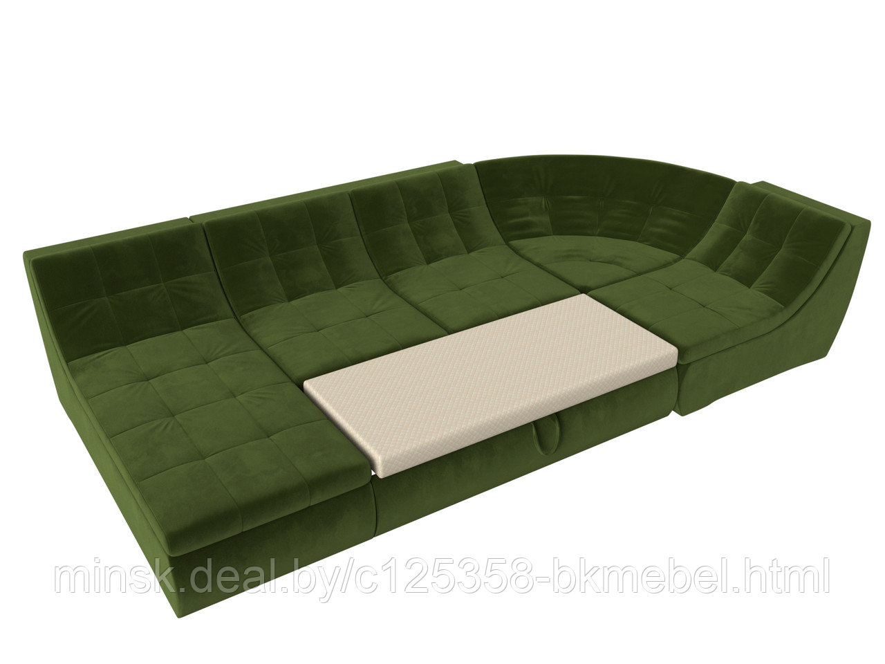 П-образный модульный диван Холидей Микровельвет Зеленый - фото 6 - id-p118973161