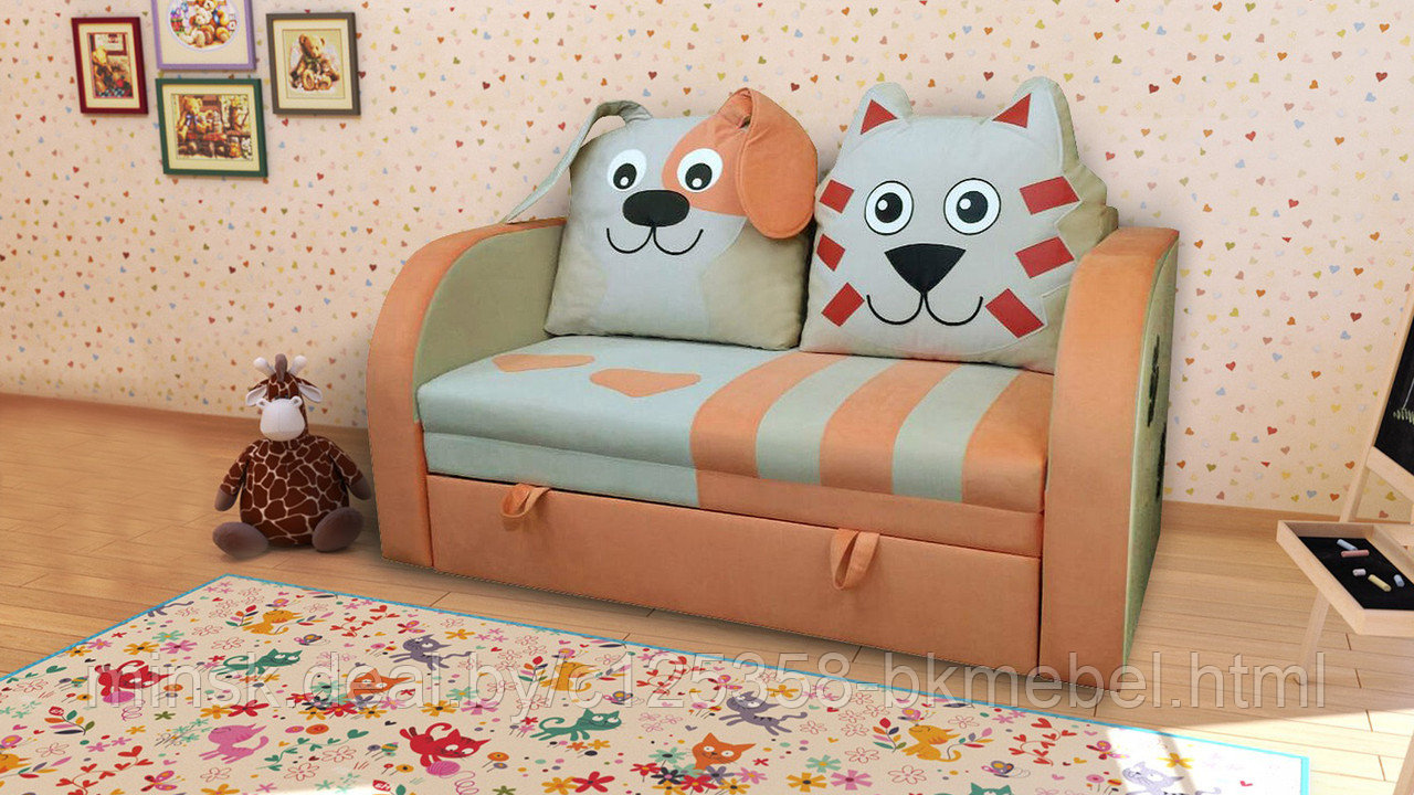 Детский диван Кот и Пес кат.2 - фото 1 - id-p118984060
