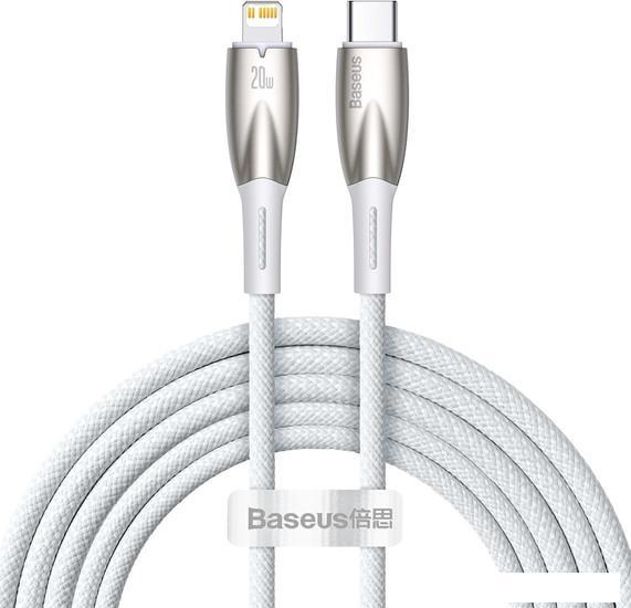 Кабель Baseus Glimmer Series Fast Charging Data Cable 100W USB Type-A - Type-C (2 м, белый) - фото 1 - id-p222600187