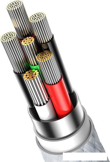 Кабель Baseus Glimmer Series Fast Charging Data Cable 100W USB Type-A - Type-C (2 м, белый) - фото 5 - id-p222600187