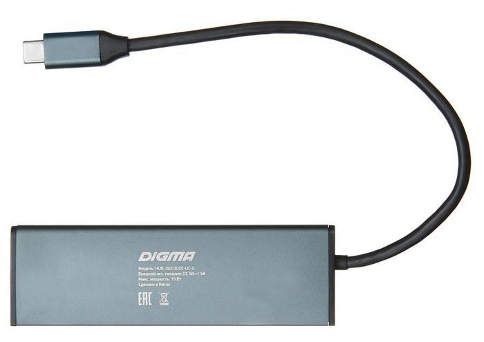 USB-хаб Digma HUB-2U3.0СCR-UC-G - фото 4 - id-p222600483