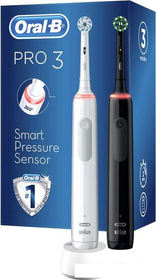 Комплект зубных щеток Oral-B Pro 3 3500 Duo Cross Action + Sensi White D505.523.3H - фото 1 - id-p222454388