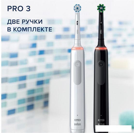 Комплект зубных щеток Oral-B Pro 3 3500 Duo Cross Action + Sensi White D505.523.3H - фото 7 - id-p222454388