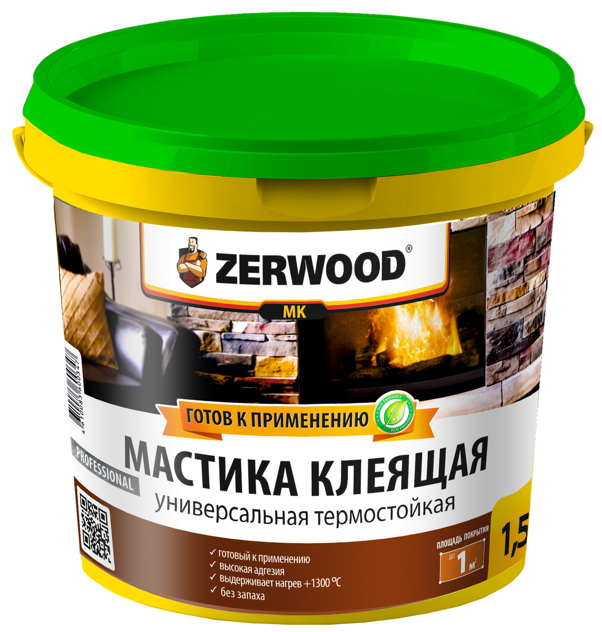 Мастика термостойкая клеящая Zerwood MK (1,5кг) для печей и каминов - фото 1 - id-p223025479