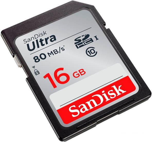 Карта памяти SanDisk SDHC (Class 10) 16GB [SDSDUNC-016G-GN6IN] - фото 3 - id-p222830518
