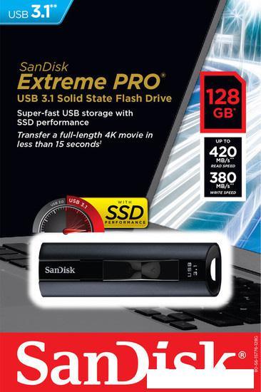 USB Flash SanDisk Extreme PRO 128GB [SDCZ880-128G-G46] - фото 6 - id-p222993917
