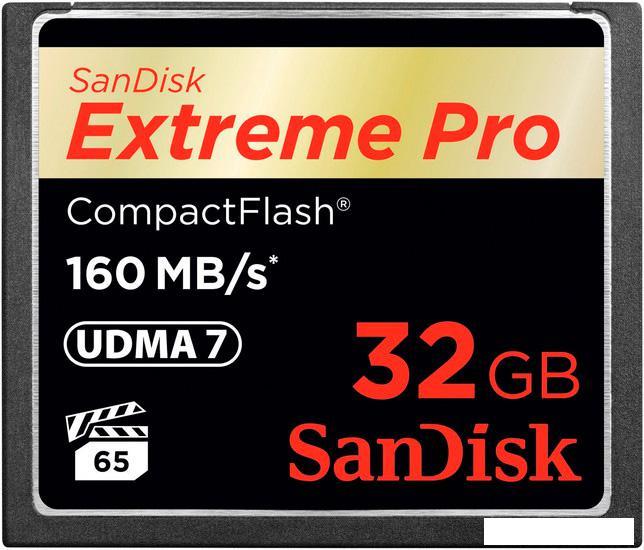 Карта памяти SanDisk Extreme Pro CompactFlash 32GB (SDCFXPS-032G-X46) - фото 1 - id-p222993918