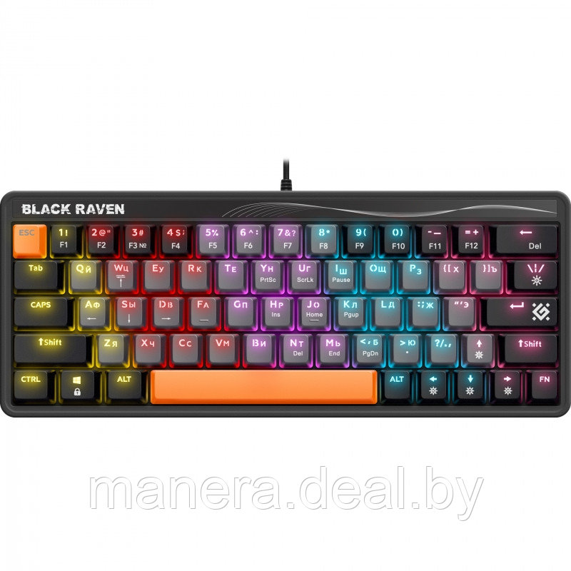 Клавиатура компьютерная Defender Black Raven GK-417 RU, USB, проводная - фото 1 - id-p3139825