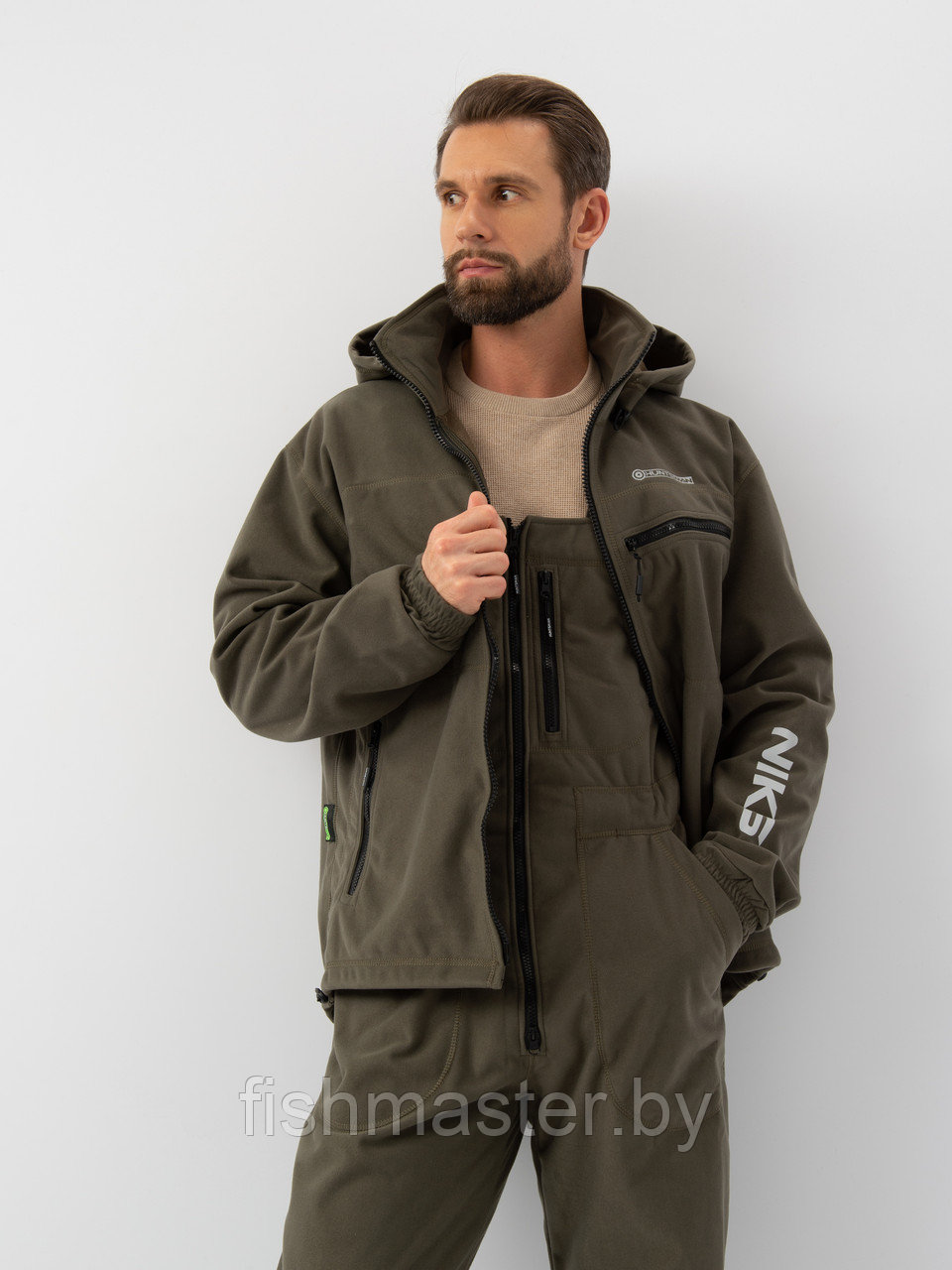 Костюм деми HUNTSMAN Никс ЛЮКС -5°C цвет Хаки ткань Alova Windblock 60-62/182-188 - фото 6 - id-p223025873