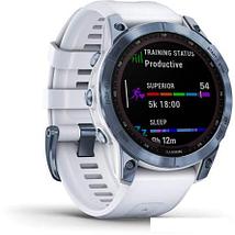 Умные часы Garmin Fenix 7 Sapphire Solar 47 мм (голубой минерал/белый камень), фото 2