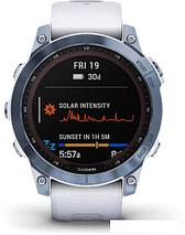 Умные часы Garmin Fenix 7 Sapphire Solar 47 мм (голубой минерал/белый камень), фото 3