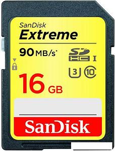 Карта памяти SanDisk Extreme SDHC Class 10 16GB [SDSDXNE-016G-GNCIN]