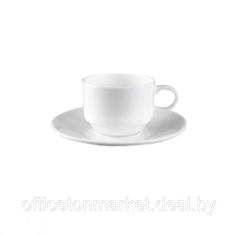 Чашка с блюдцем "WL-993039/AB", фарфор, 140 мл, белый - фото 1 - id-p223025923
