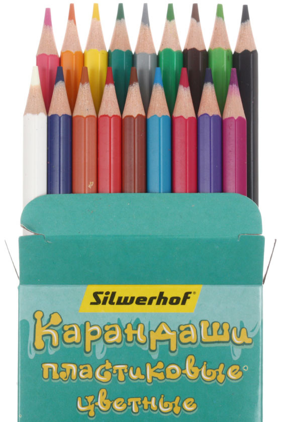 Карандаши цветные Silwerhof «Монстрики» 18 цветов, длина 175 мм - фото 1 - id-p223026343
