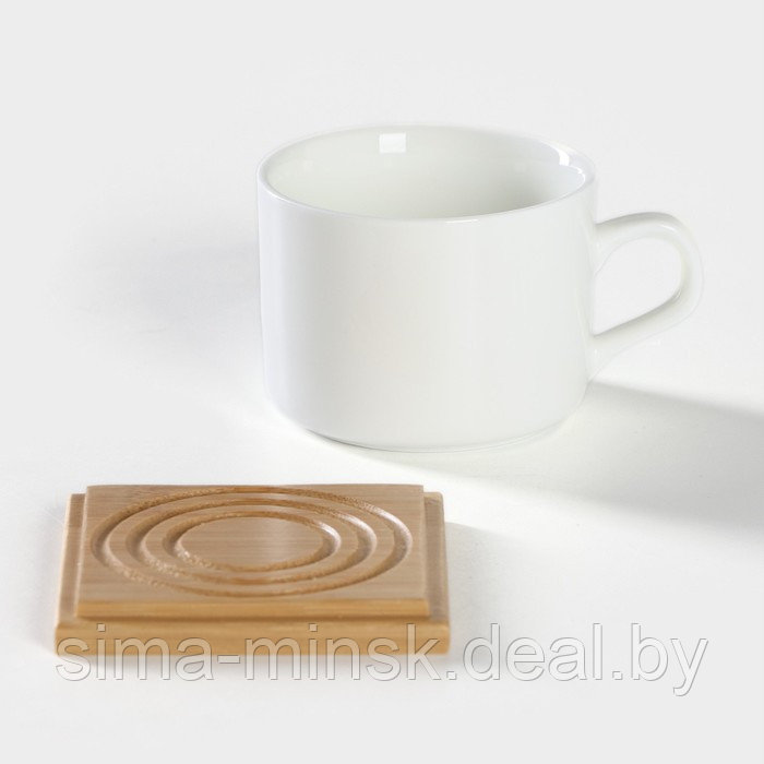 Набор чайный керамический на деревянной подставке BellaTenero, 13 предметов: 6 чашек 150 мл, сахарница с - фото 5 - id-p223030078