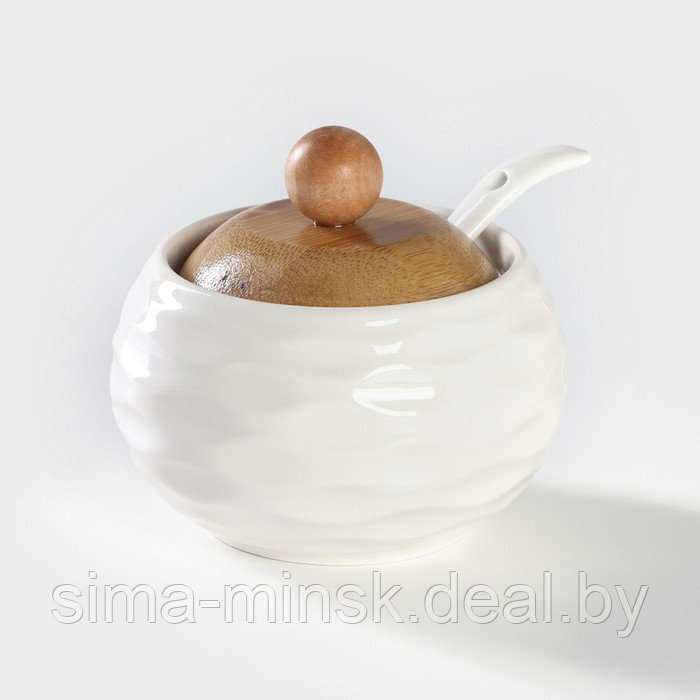 Набор чайный керамический на деревянной подставке BellaTenero, 13 предметов: 6 чашек 150 мл, сахарница с - фото 7 - id-p223030078