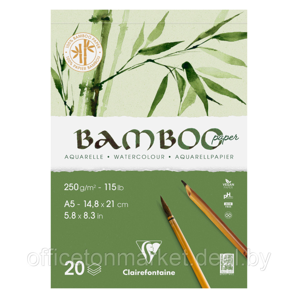 Блок-склейка "Bamboo", А5, 250г/м2, 20 листов - фото 1 - id-p222237874