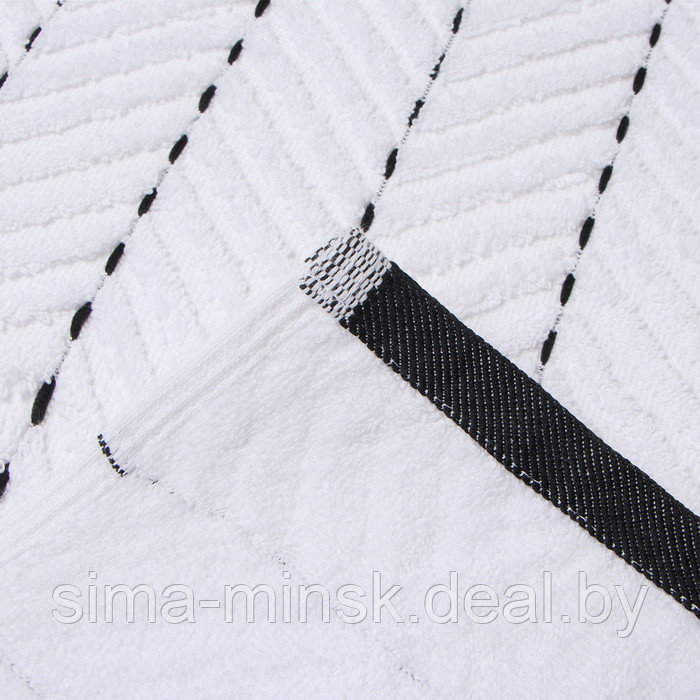 Коврик махровый Этель Lines, цв. белый, 50х70 см, 100% хлопок, 750 г/м2 - фото 4 - id-p223030685
