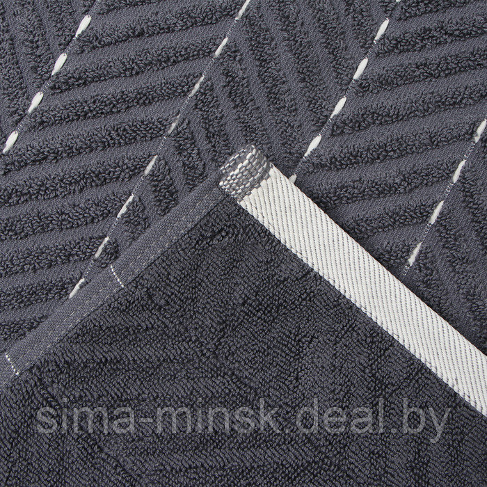 Коврик махровый Этель Lines, цв. тёмно-серый, 50х70 см, 100% хлопок, 750 г/м2 - фото 4 - id-p223030686