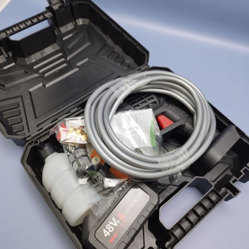 Портативная аккумуляторная (48В) мойка для автомобиля в кейсе / Мойка высокого давления беспроводная - фото 4 - id-p223030885
