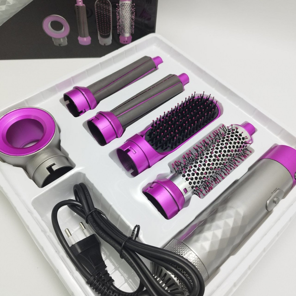 Стайлер для волос с пятью насадками Гранд 5в1 Hot Air Styler / Профессиональный фен - плойка / Набор 5в1 - фото 5 - id-p223030893