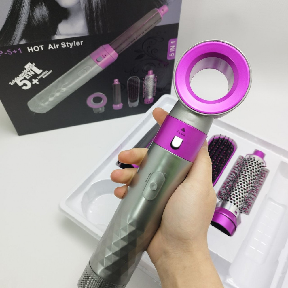 Стайлер для волос с пятью насадками Гранд 5в1 Hot Air Styler / Профессиональный фен - плойка / Набор 5в1 - фото 6 - id-p223030893