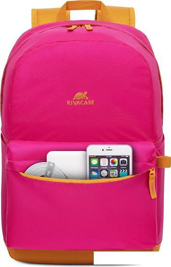 Городской рюкзак Rivacase Mestalla 5561 (розовый) - фото 5 - id-p222437336