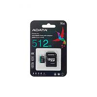 512Gb - A-Data MicroSDHC UHS-I U3 Class 10 V30S A2 AUSDX512GUI3V30SA2-RA1 с переходником под SD