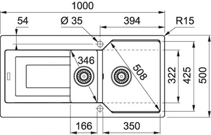 Мойка UBG 651-100 3,5", серый камень, стоп-вентиль в комплекте, монтаж Fast Fix, монтаж на столешнице от 12 мм - фото 2 - id-p222884530