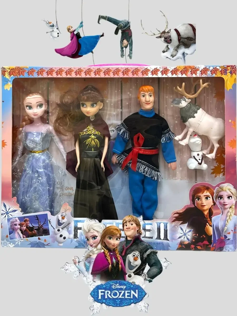 Набор из 3 кукол, снеговик, олень "Холодное сердце" Эльза, Анна, Ханс, Кристофф и Олаф 29 см YXB03 - фото 2 - id-p194262904