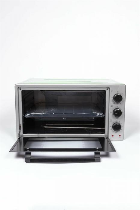 Мини печь с двумя противнями настольный духовой шкаф духовка электрическая VESTA MP-V 2336 PL серо-зелёная - фото 6 - id-p223033702