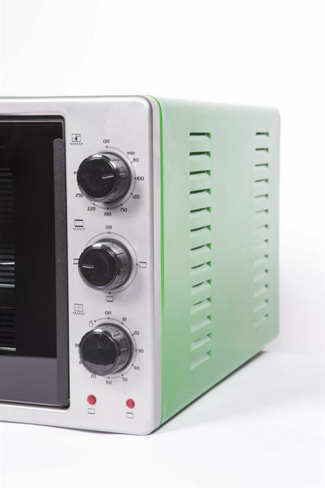Мини печь с двумя противнями настольный духовой шкаф духовка электрическая VESTA MP-V 2336 PL серо-зелёная - фото 9 - id-p223033702