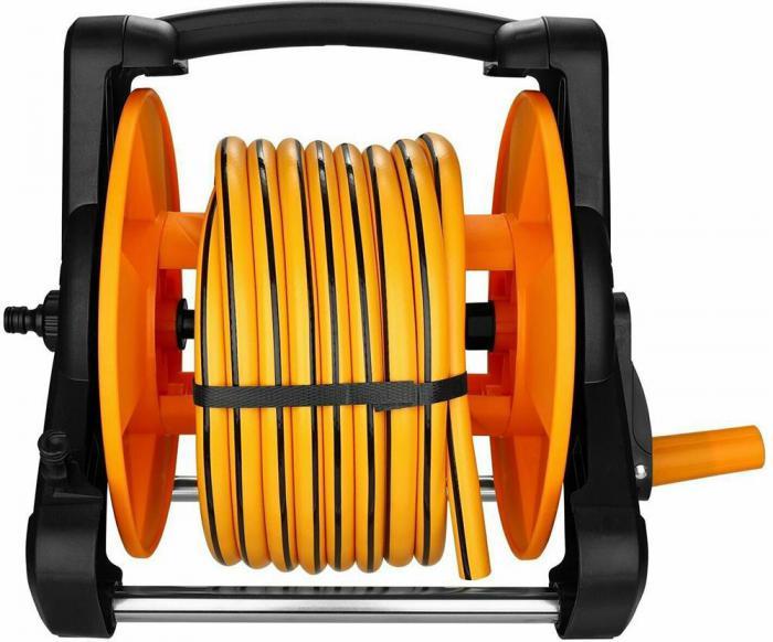 DEKO DKI15: катушка, шланг усиленный 1/2 15м+2м, насадка для полива, коннекторы, 9 предметов 065-0462 - фото 3 - id-p223033714
