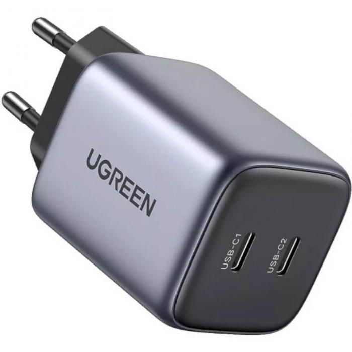 Зарядное устройство Ugreen CD294 Nexode Mini USB-C + USB-C 45W PD Grey 90573 - фото 1 - id-p223033749