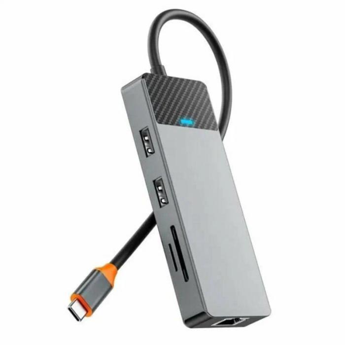 Хаб USB Wiwu Linker A923RPT 9-in-1 USB-C Grey 6976195094053 - фото 1 - id-p223033789