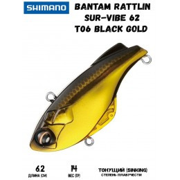 Воблер Shimano BT Rattlin Sur-Vibe (14 гр; 6.2 см; 0.5-1 м) T06 Black Gold - фото 1 - id-p223032796