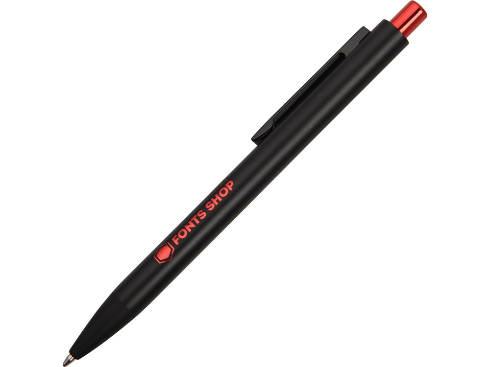 Ручка металлическая шариковая Blaze с цветным зеркальным слоем, черный/красный - фото 1 - id-p223034226