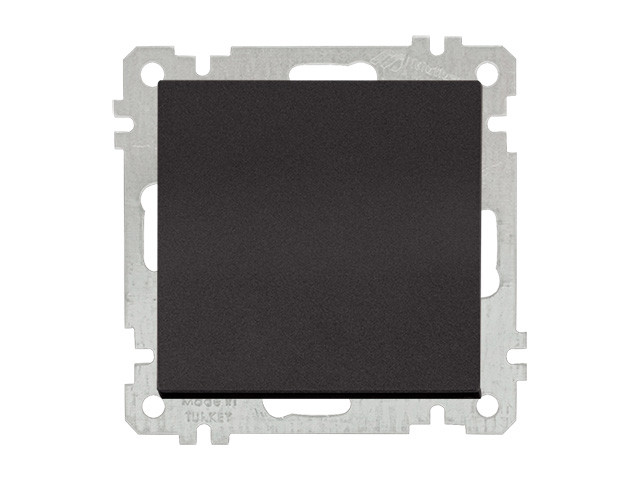 Выключатель 1-клав. (скрытый, без рамки, пруж. зажим) черный, DARIA, MUTLUSAN (10 A, 250 V, IP 20)