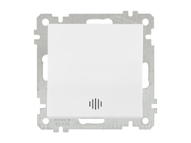 Выключатель 1-клав. (с подсветкой, скрытый, винт. зажим) белый, ELITRA, MUTLUSAN (10 A, 250 V, IP 20)