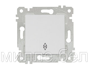 Выключатель проходной 1-клав. (скрытый, без рамки, винт. зажим) белый, RITA, MUTLUSAN (10 A, 250 V, IP 20)