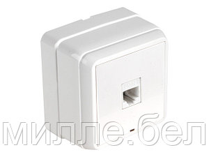 Розетка компьютерная 1хRJ45 (Cat5e, открытая) белая, BRON, MUTLUSAN (16 A, 250 V, IP 20)