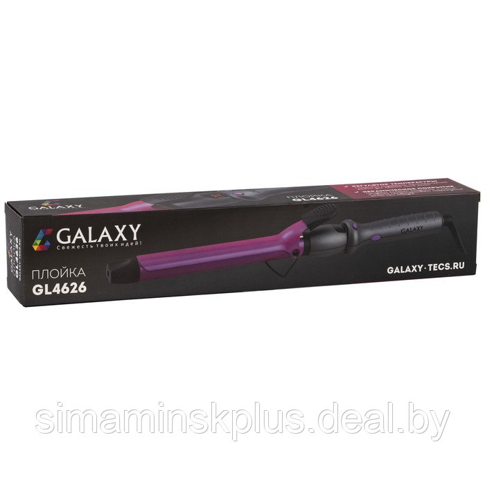 Плойка Galaxy GL 4626, 70 Вт, керамическое покрытие, d=25 мм, 200°С, чёрно-фиолетовая - фото 6 - id-p223035012