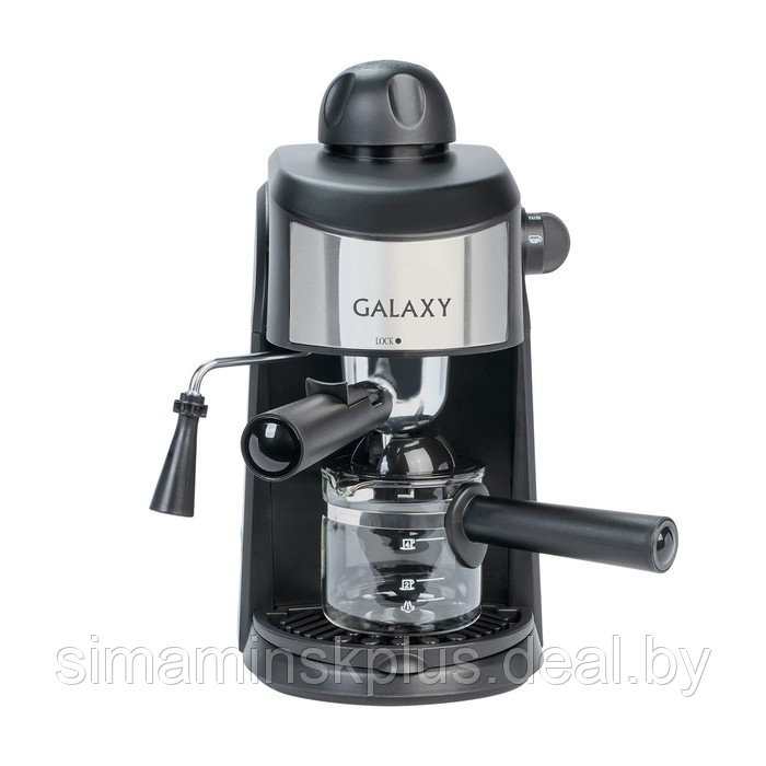 Кофеварка Galaxy LINE GL 0753, рожковая, 900 Вт, 0.24 л, капучинатор, чёрно-серебристая - фото 1 - id-p223035021