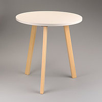 Журнальный столик "Брюгге", D = 45 см, высота 47 см, цвет белый - натуральная сосна