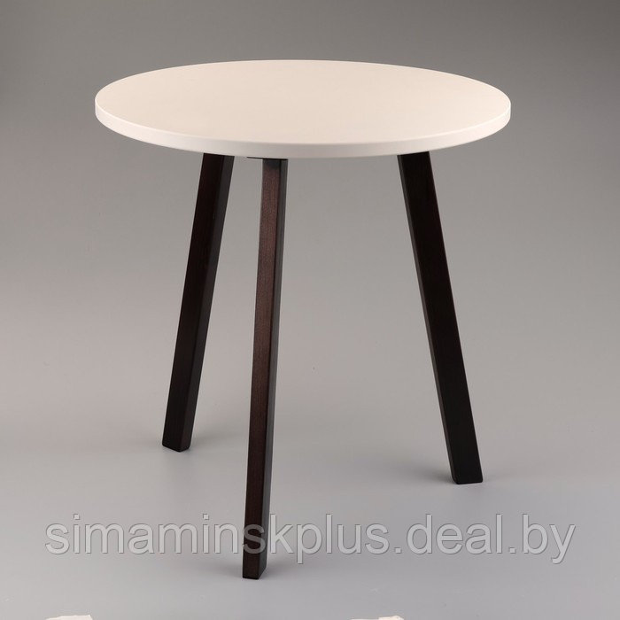 Журнальный столик "Брюгге", D = 45 см, высота 47 см, цвет белый - венге - фото 1 - id-p223035029