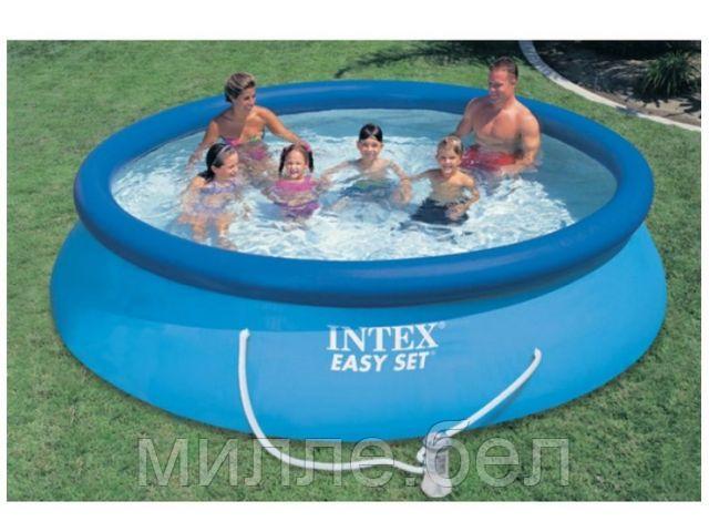 Надувной бассейн Easy Set, 457х84 см + фильтр-насос 220 В, INTEX (от 6 лет)