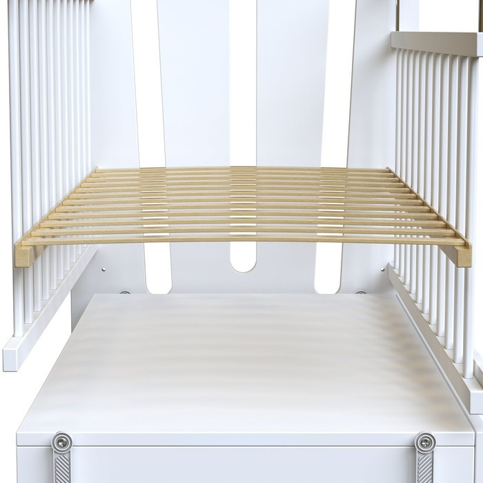 Кровать детская Little Heart маятник с ящиком (белый) (1200х600) - фото 7 - id-p223035953