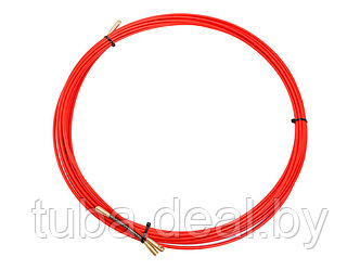 Протяжка кабельная (мини УЗК в бухте), стеклопруток, d=3,5 мм 10 м красная (REXANT)