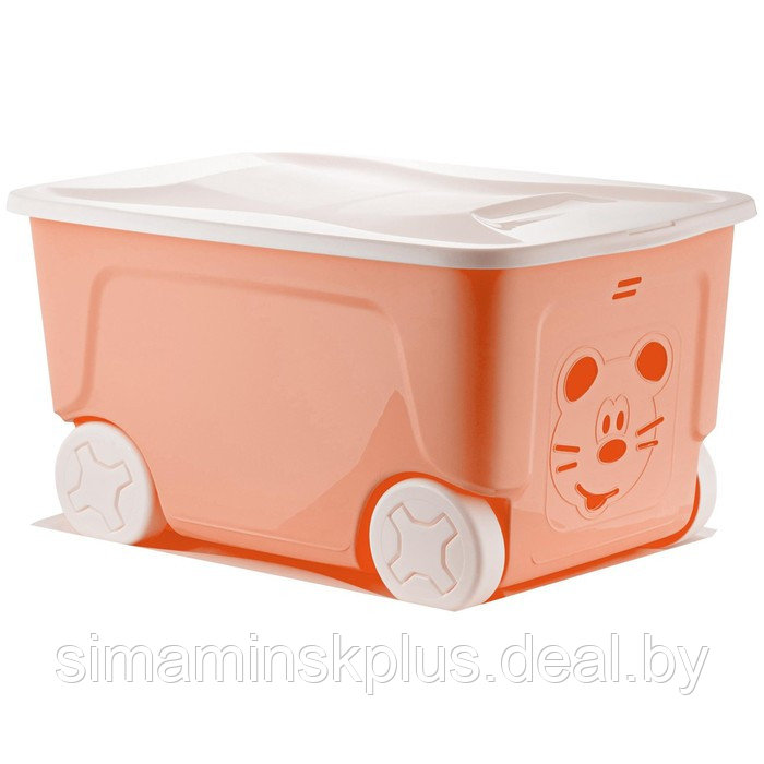 Детский ящик для игрушек COOL, на колёсах 50 литров, цвет персиковая карамель - фото 1 - id-p223037340